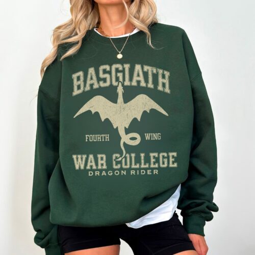 Fourth Wing Basgiath War College Dragon Rider Fantasy Reader Bookish Sweatshirt image 0