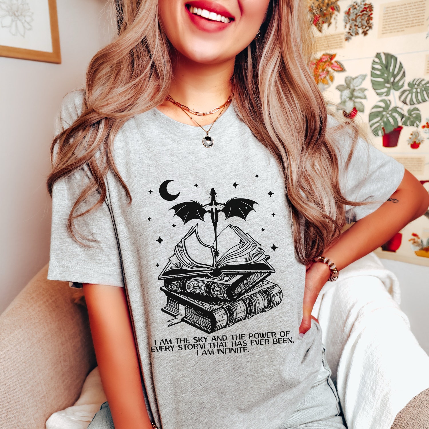 Emotionally Attached To Fictional Dragons Bookish Love Reading Literature Gothic Shirt image 5