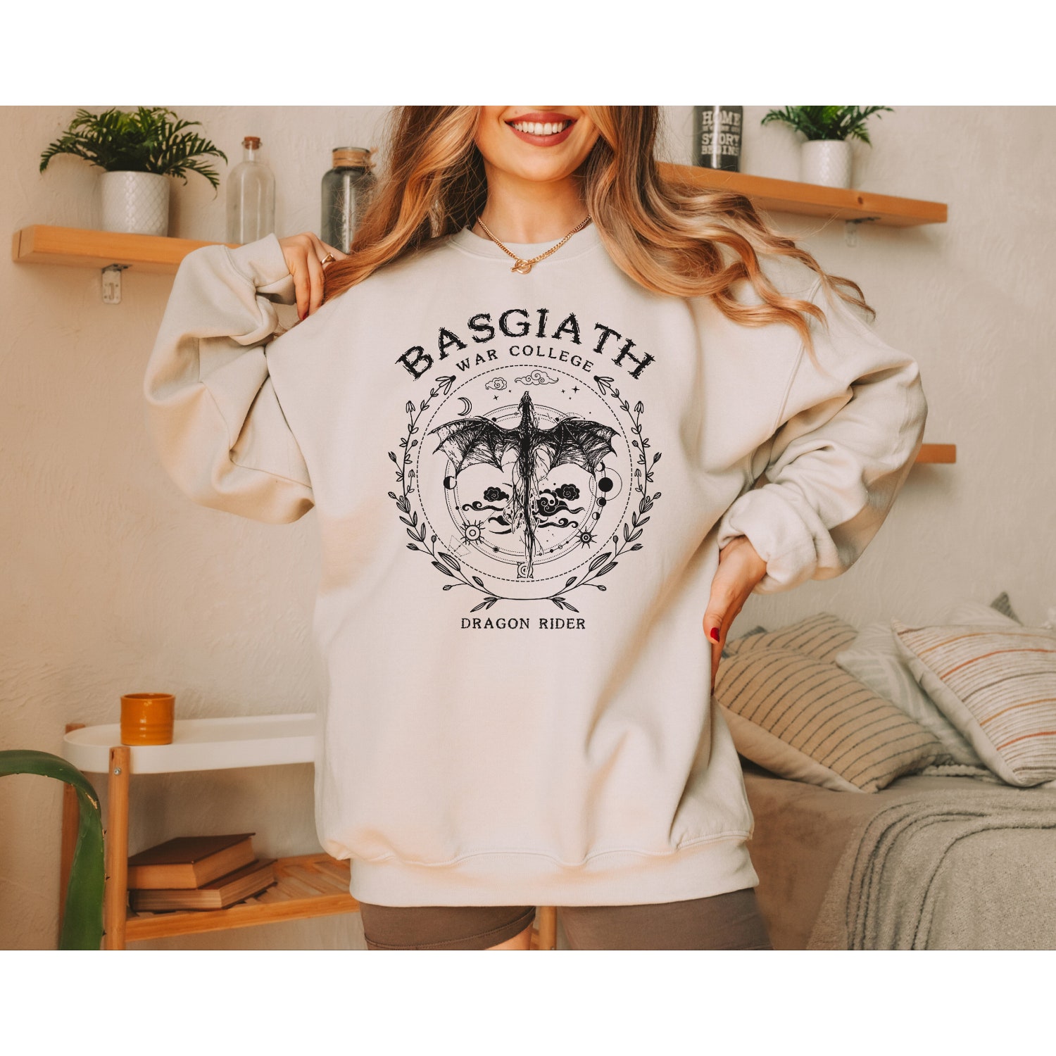 Book Dragon Love Reading Gothic Fandom Romance Fantasy War College Sweatshirt image 3