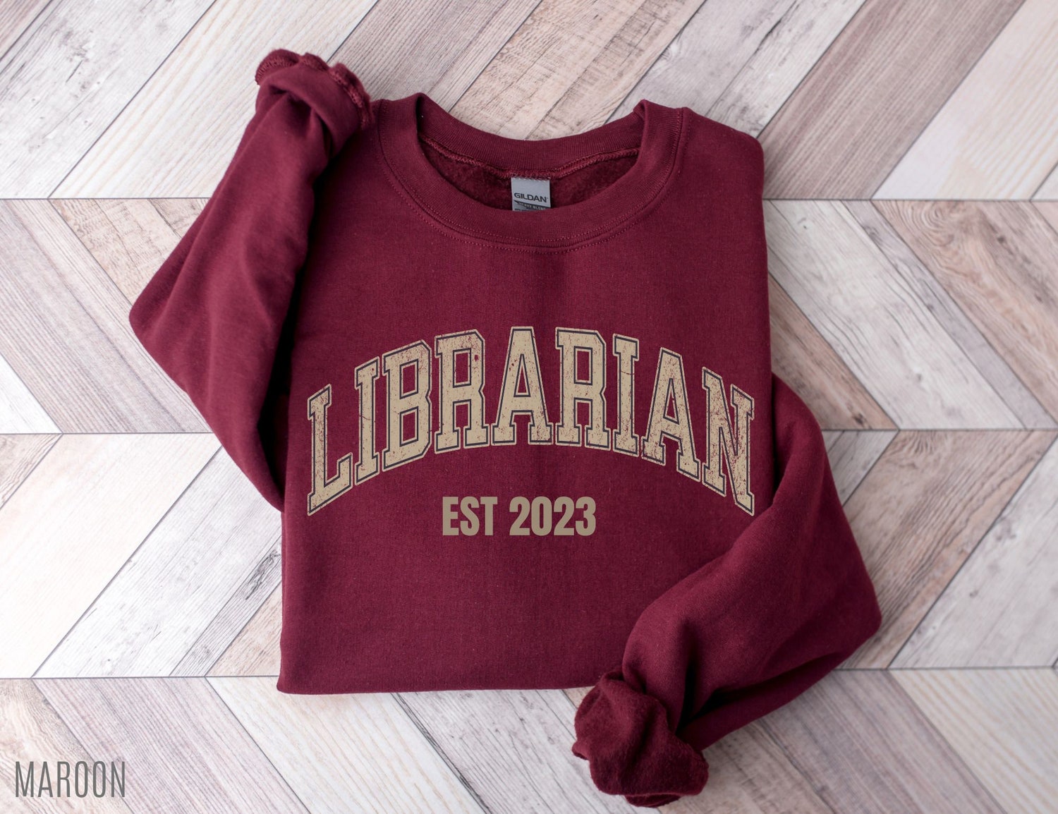 Custom Librarian EST 2023 Bookish Women Men School Reading Lover Sweatshirt image 3