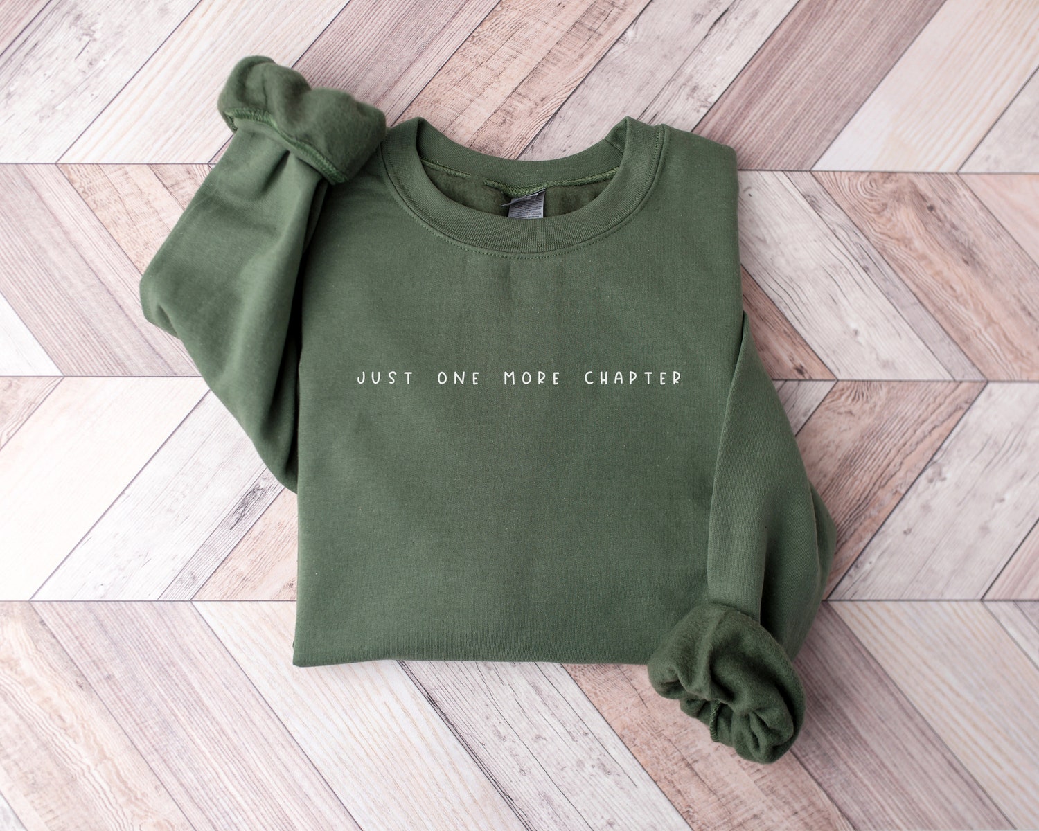 Just One More Chapter Bookish Reading Lover Librarian Teacher Sweatshirt image 3