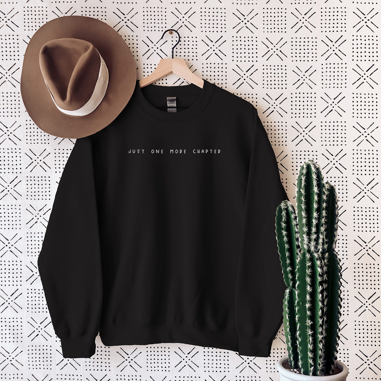 Just One More Chapter Bookish Reading Lover Librarian Teacher Sweatshirt image 5