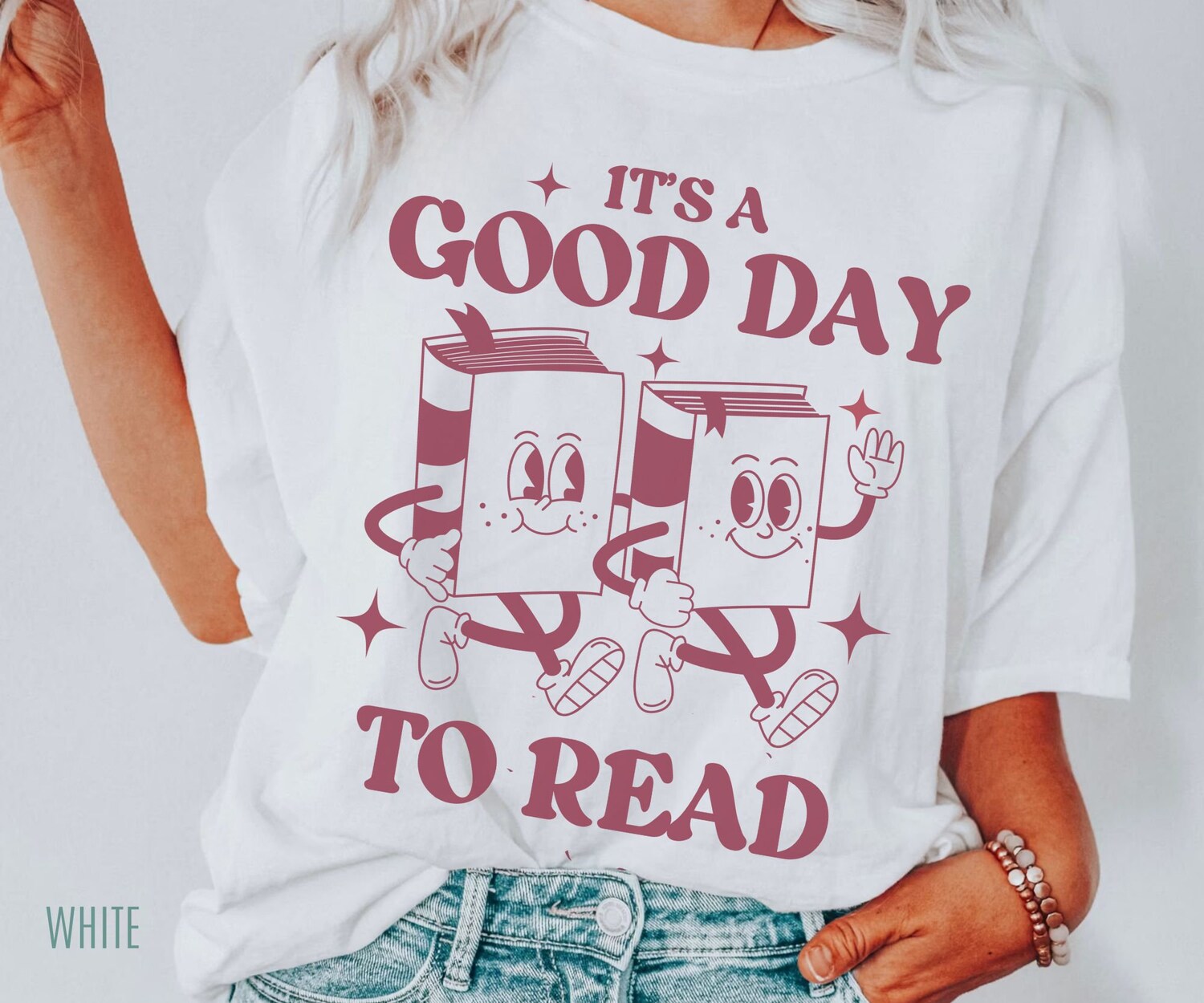 Retro It's A Good Day To Read Book Lover Literary Reading Teacher Librarian Shirt image 2