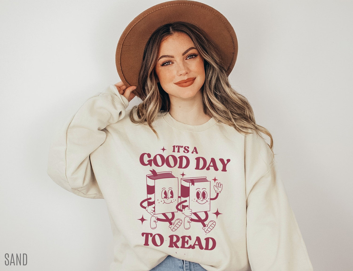 Retro It's A Good Day To Read Bookworm Lover Teacher Librarian Sweatshirt image 1