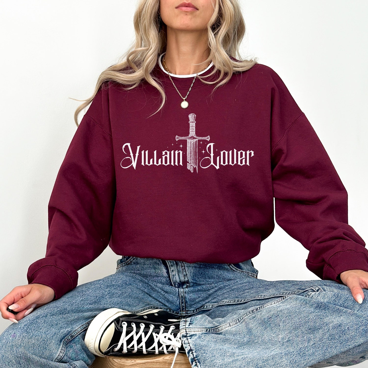 Custom Book Villain Lover Smutty Nerd Things Romance Reader Fantasy Sweatshirt image 8