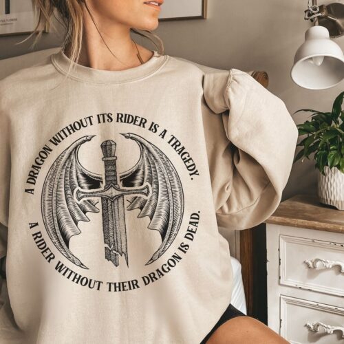 Fourth Wing Dragon Rider Bookish Iron Flame Xaden Riorson Sword Sweatshirt image 0