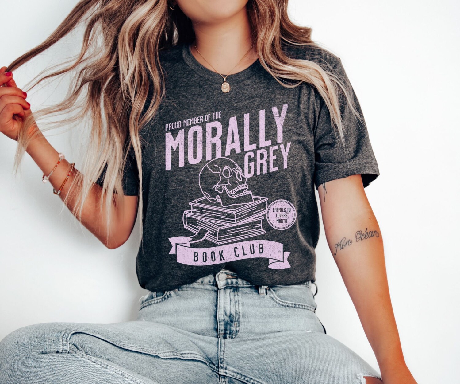 Morally Grey Book Club Lover Smut Reader Dark Romance Smut Skeleton Shirt image 4