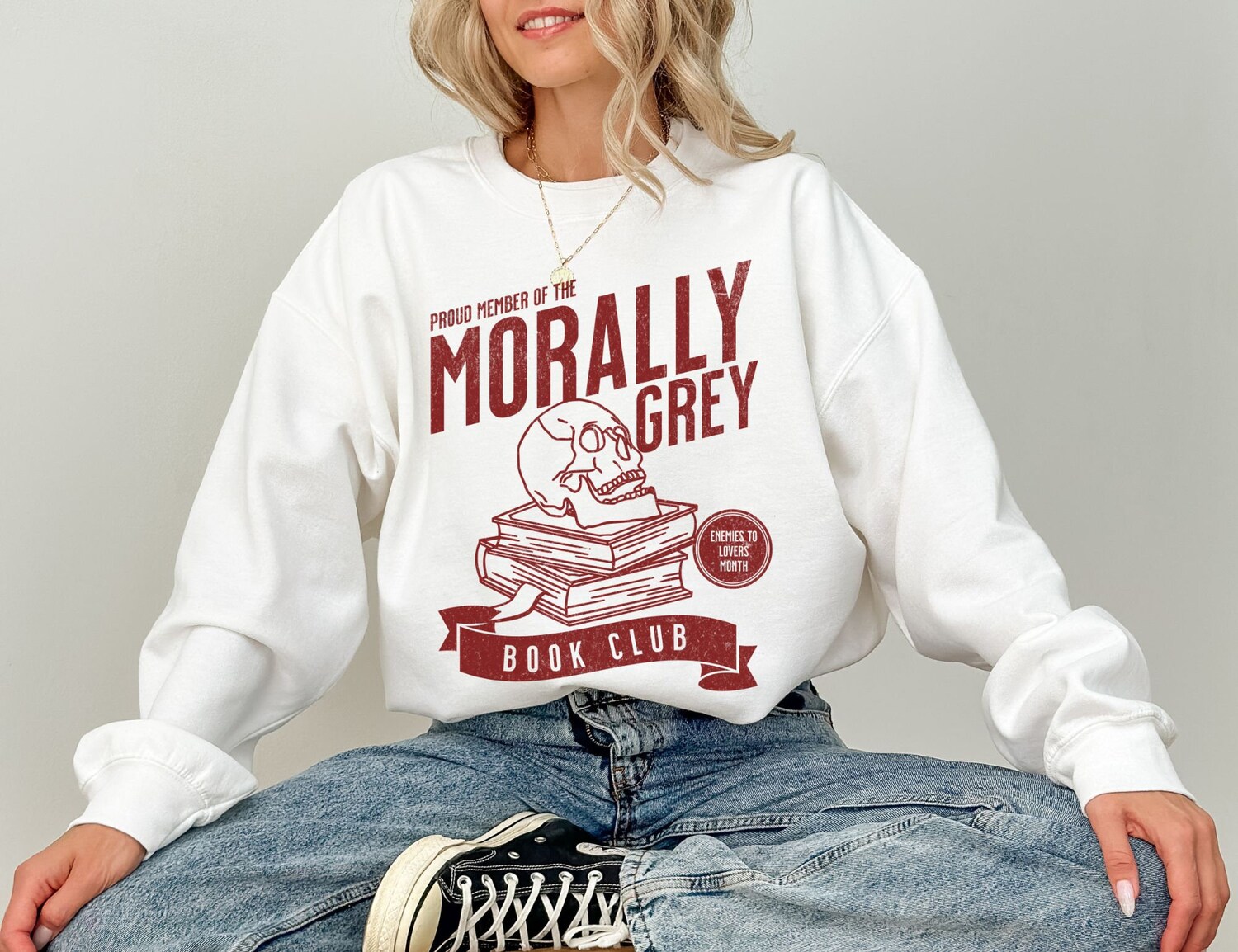 Morally Grey Book Club Dark Romance Reader Spicy Lover Smut Sweatshirt image 2