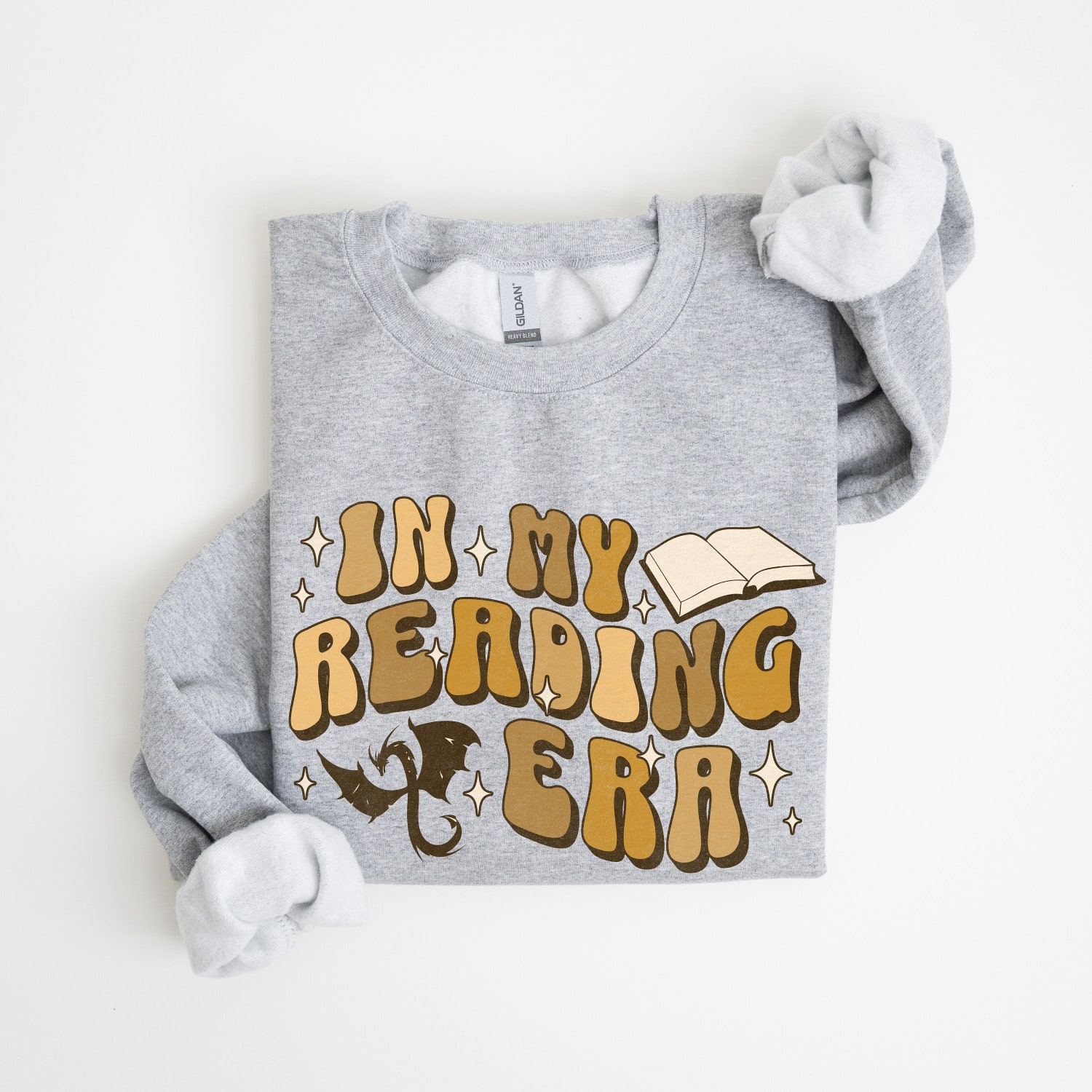 Bookish In My Reading Era Book Lover Fantasy Club Reading Dragon Sweatshirt image 7