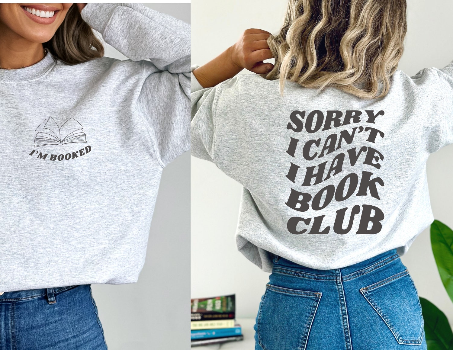 Sorry I Can't Have Book Club Reading Teacher Librarian Women Sweatshirt image 1