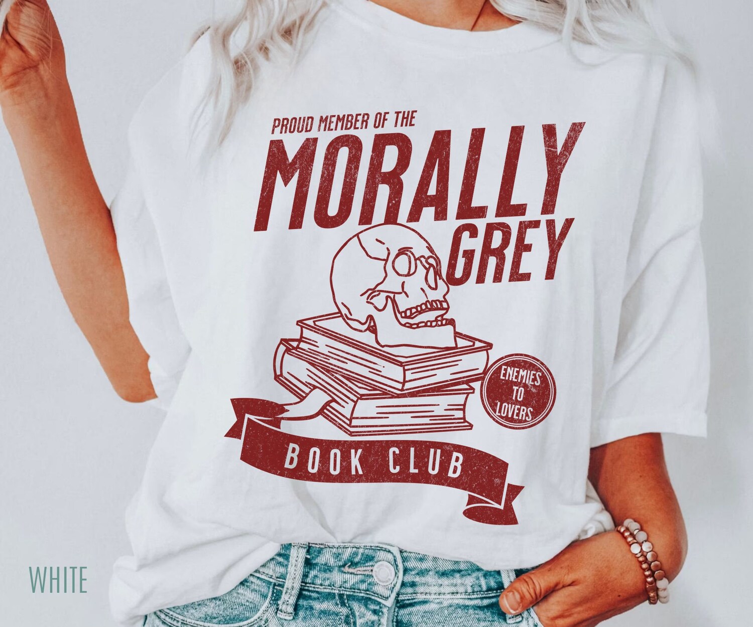 Morally Grey Book Club Lover Smut Reader Dark Romance Smut Skeleton Shirt image 2