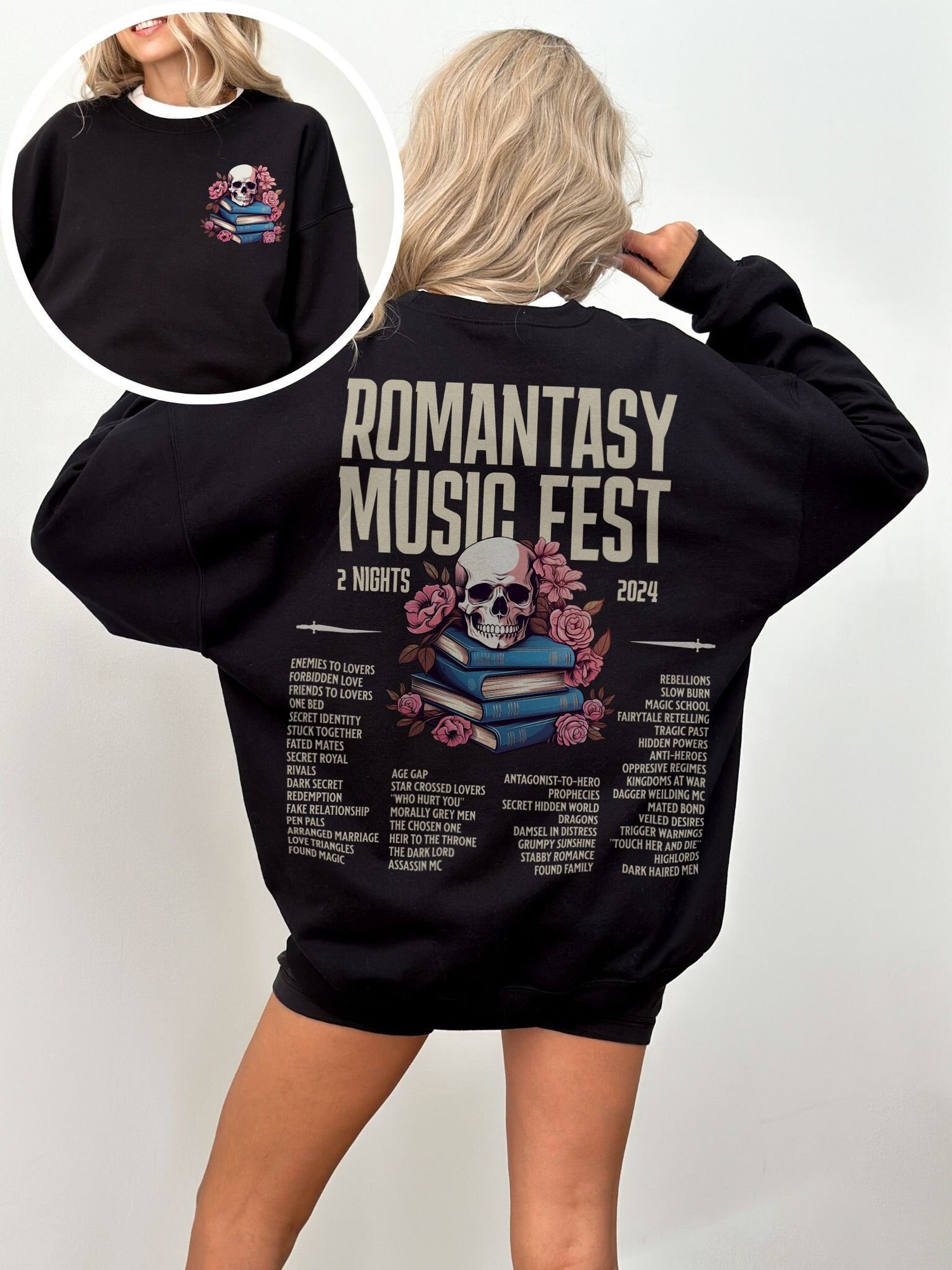 Romantasy Music Fest Romantasy Tropes Smut Dark Reader Lover Bookish Sweatshirt image 1