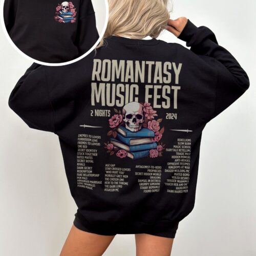 Romantasy Music Fest Book Tropes Smut Dark Romance Reader Lover Sweatshirt image 0