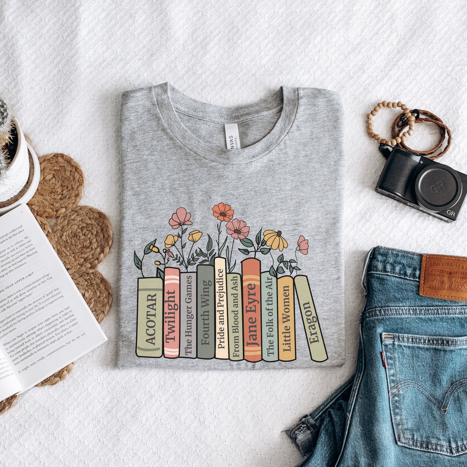 Personalized Bookshelf Birthday Christmas Book Club Reading Fandom Librarian Teacher Shirt image 3