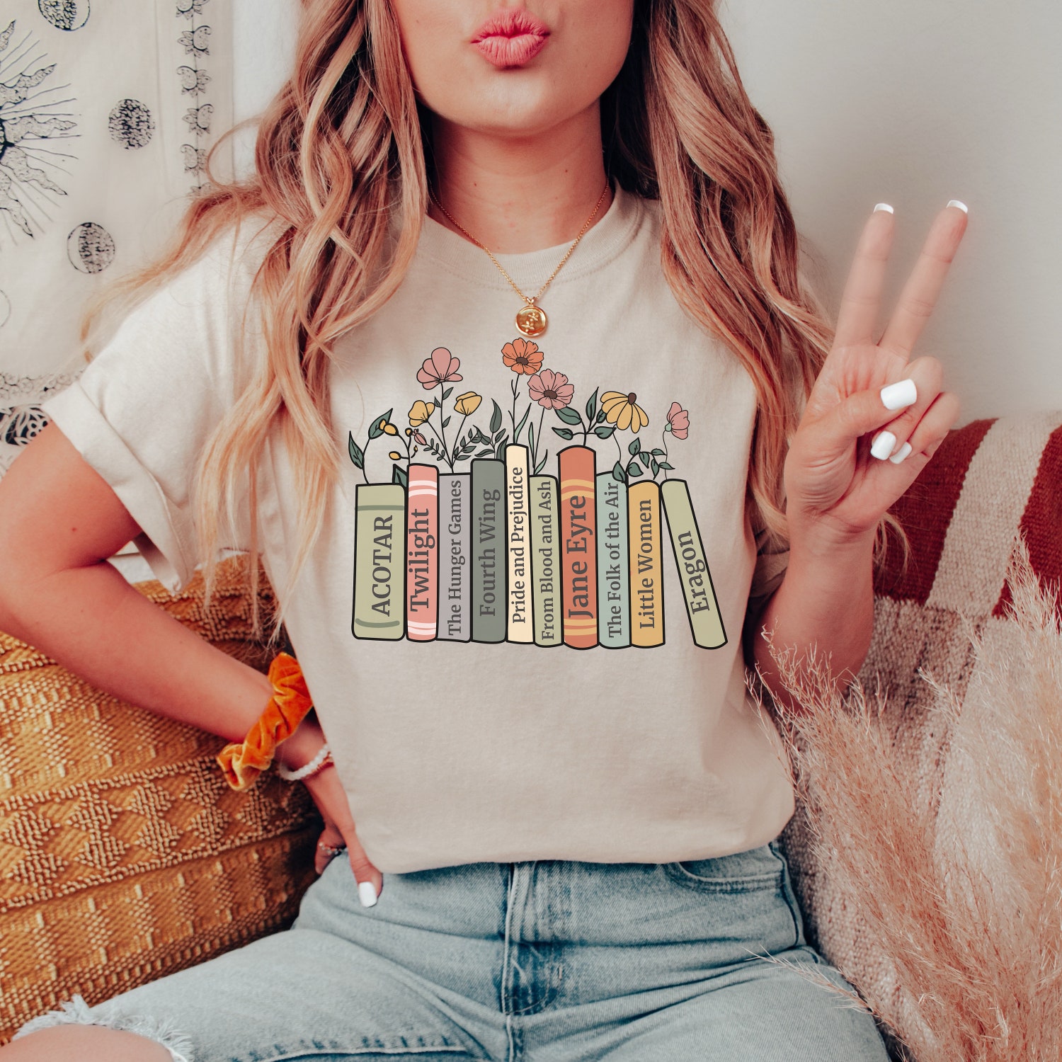 Personalized Bookshelf Birthday Christmas Book Club Reading Fandom Librarian Teacher Shirt image 1