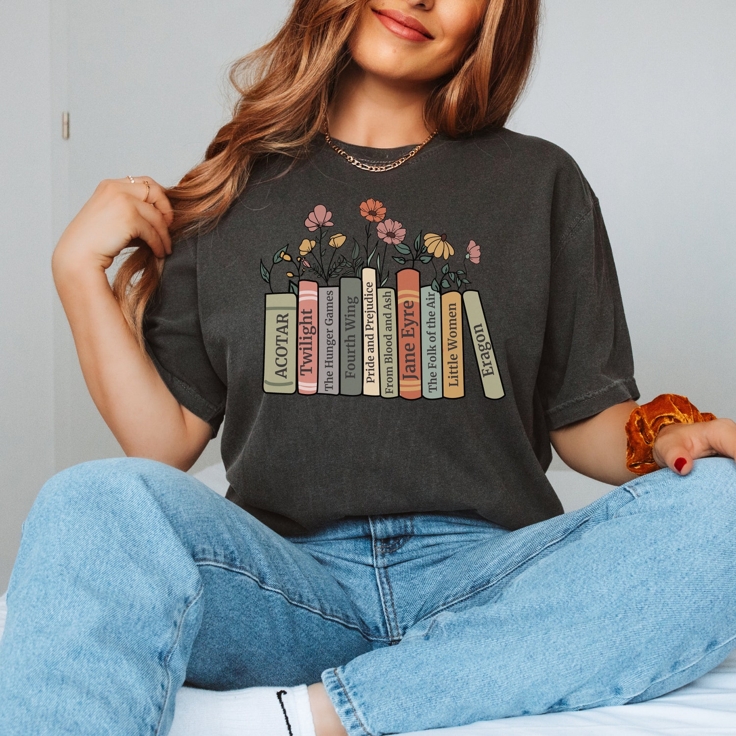 Personalized Bookshelf Birthday Christmas Book Club Reading Fandom Librarian Teacher Shirt image 2