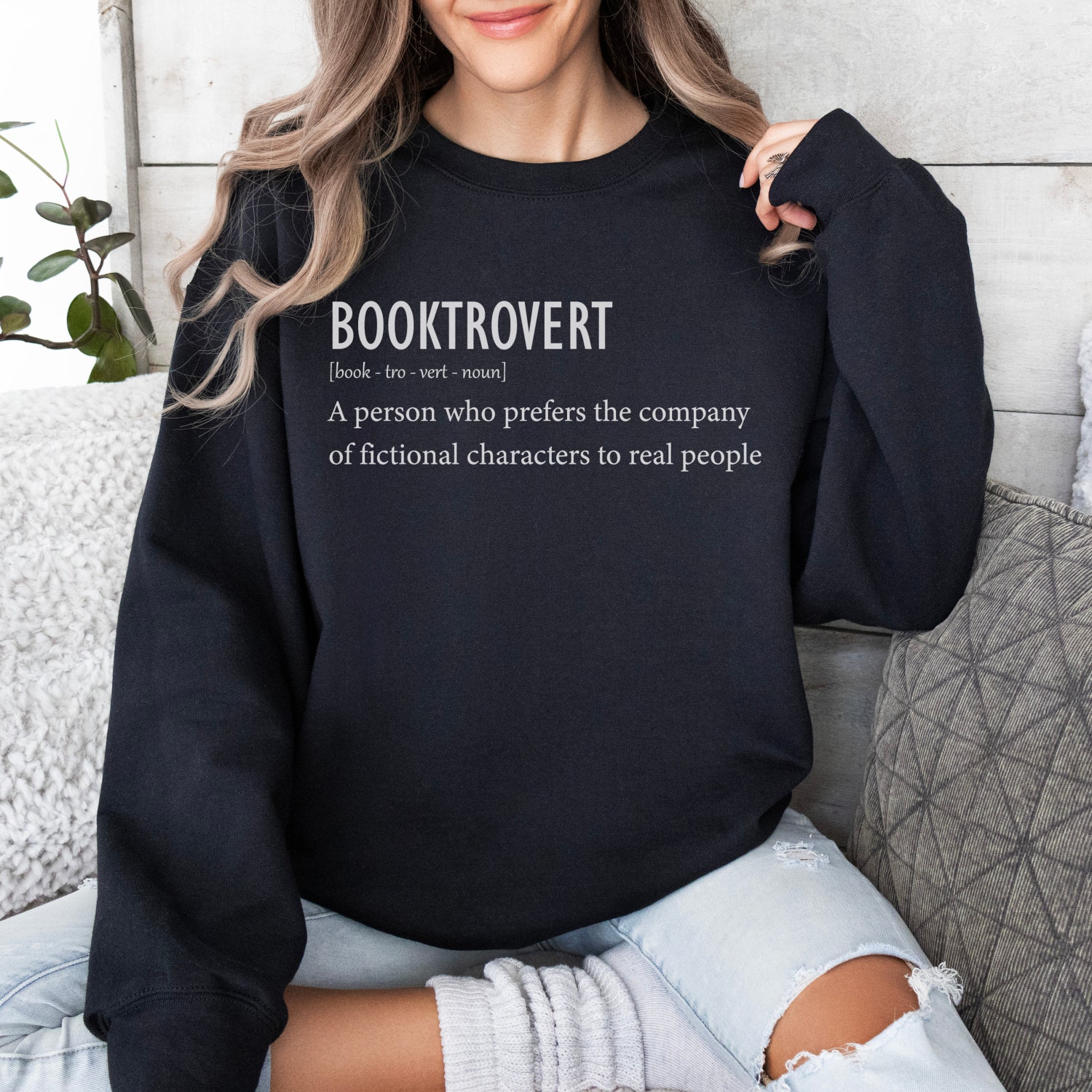 Booktrovert Fandom Literature Love Reading Teacher Christmas Birthday Sweatshirt image 8