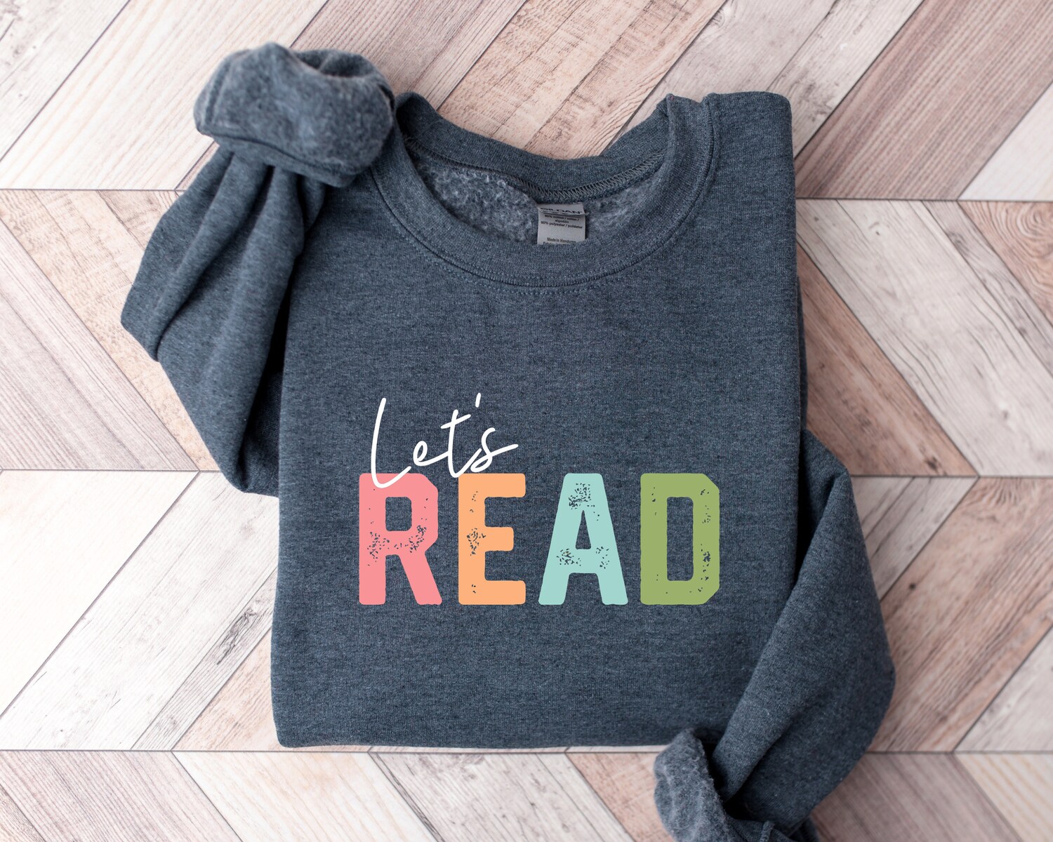 Let's Read Book Lover Librarian Teacher Nerd Literature Cute Sweatshirt image 1