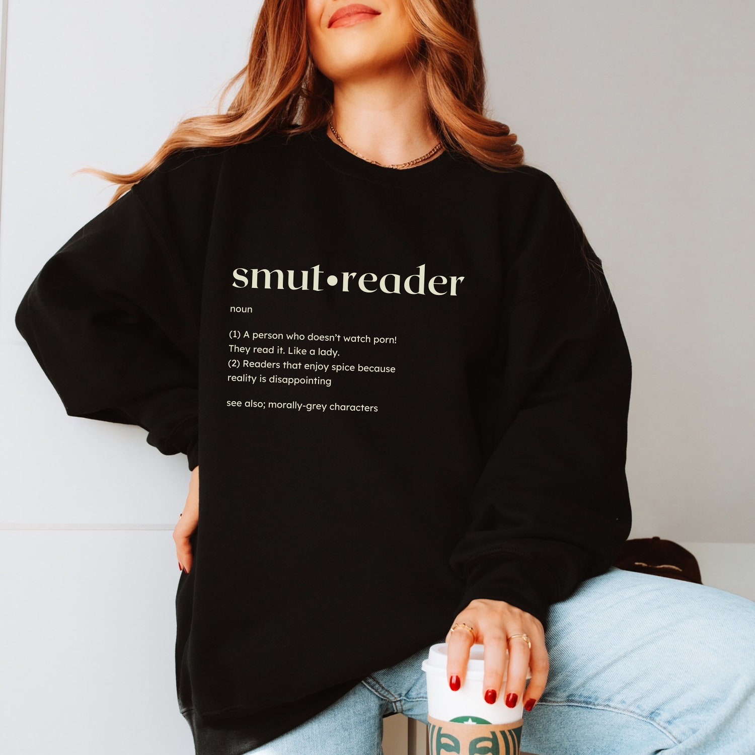 Smut Reader Funny Bookish Romance Lover Literature Christmas Birthday Present Sweatshirt image 1