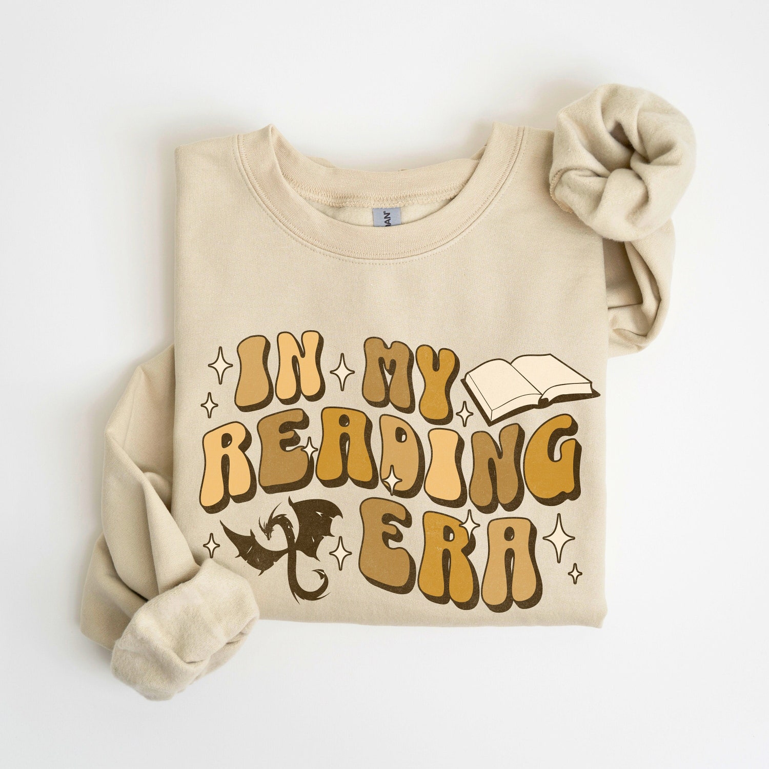 Bookish In My Reading Era Book Lover Fantasy Club Reading Dragon Sweatshirt image 1