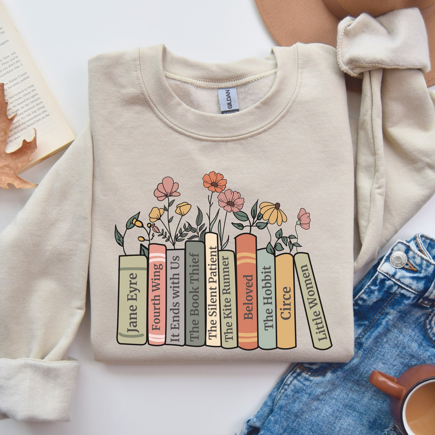 Personalized Bookshelf Custom Birthday Christmas Club Reading Fandom Librarian Sweatshirt image 1