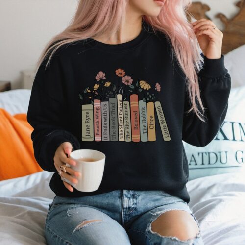 Personalized Bookshelf Custom Birthday Christmas Club Reading Fandom Librarian Sweatshirt image 0