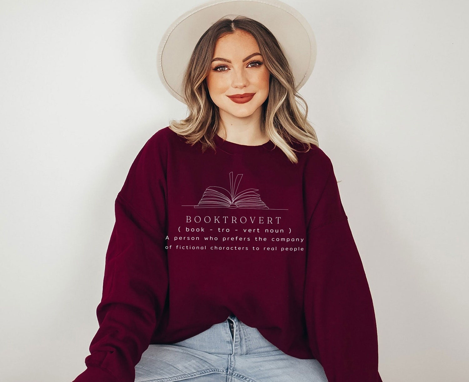 Booktrovert Definition Lover Reading Girl Nerd Funny Reading Nerd Sweatshirt image 6