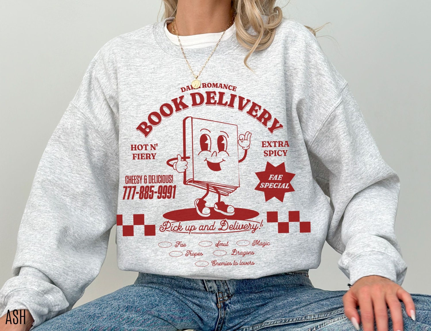 Dark Romance Book Delivery Hot N' Fiery F Reader Smut Lover Sweatshirt image 2