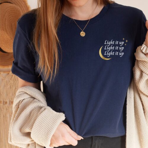 SJM Light It Up Crescent City House Of Earth And Blood Moon Bookish Shirt image 0