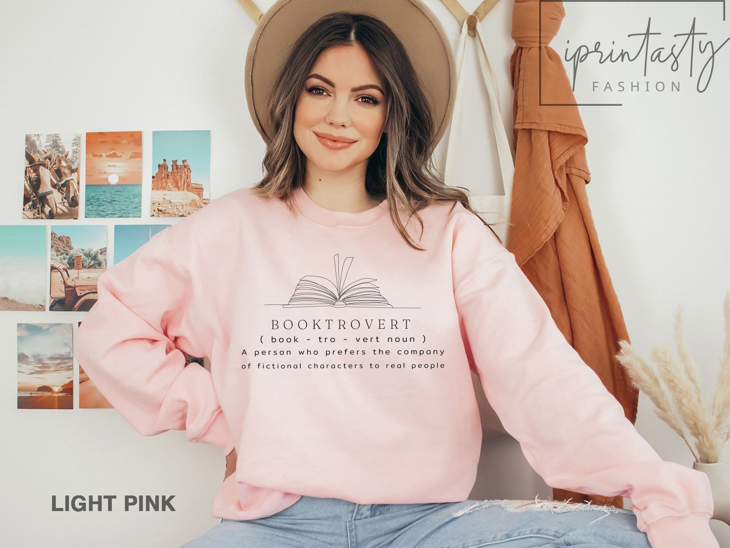 Booktrovert Definition Lover Reading Girl Nerd Funny Reading Nerd Sweatshirt image 3