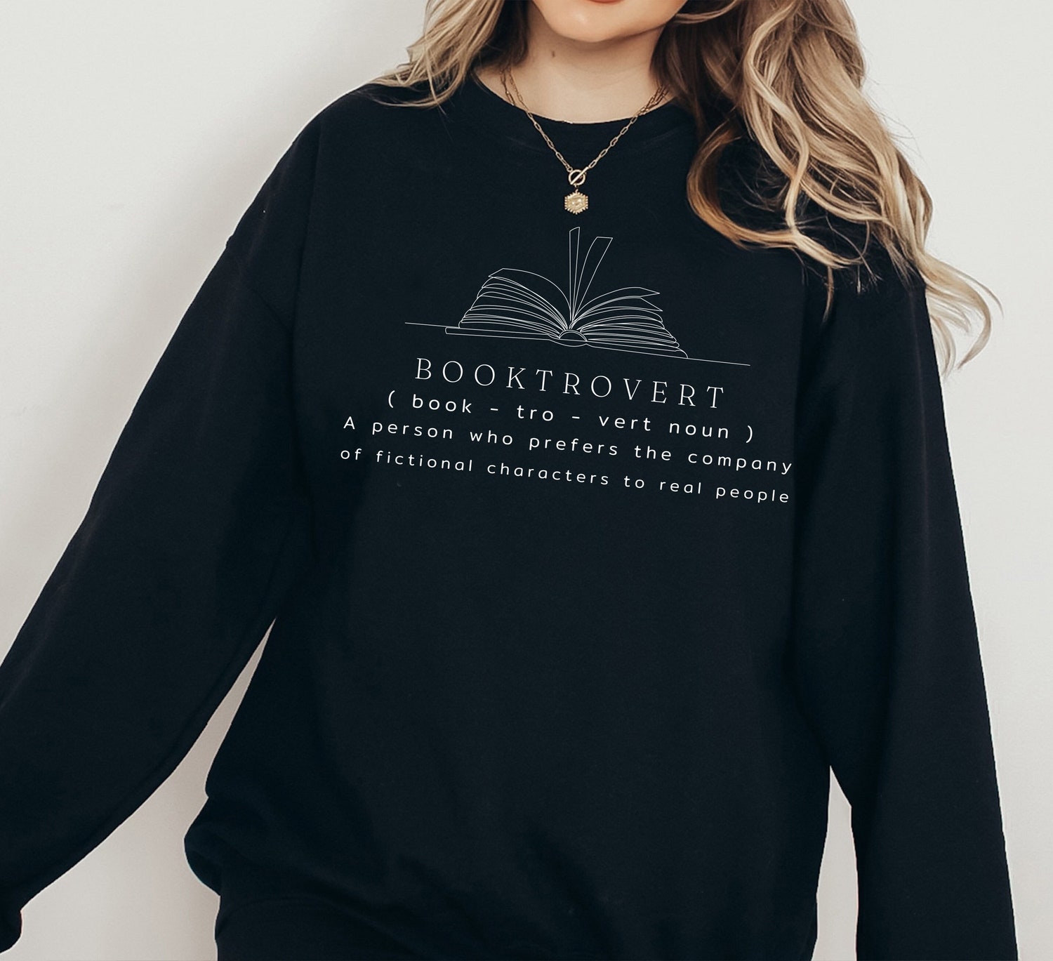 Booktrovert Definition Lover Reading Girl Nerd Funny Reading Nerd Sweatshirt image 5