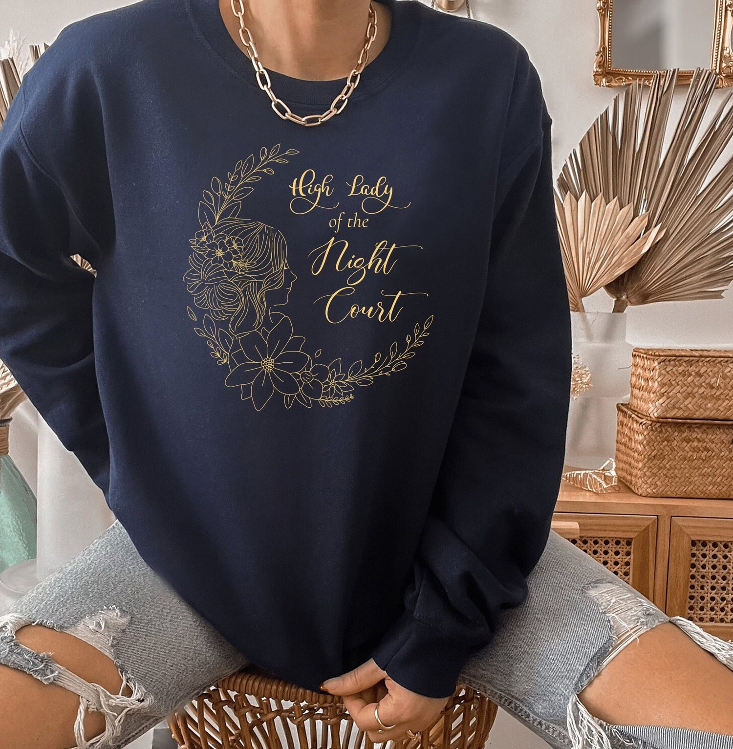 Acotar Velaris High Lady Of The Night Court Bookish Fandom Romance Sweatshirt image 1