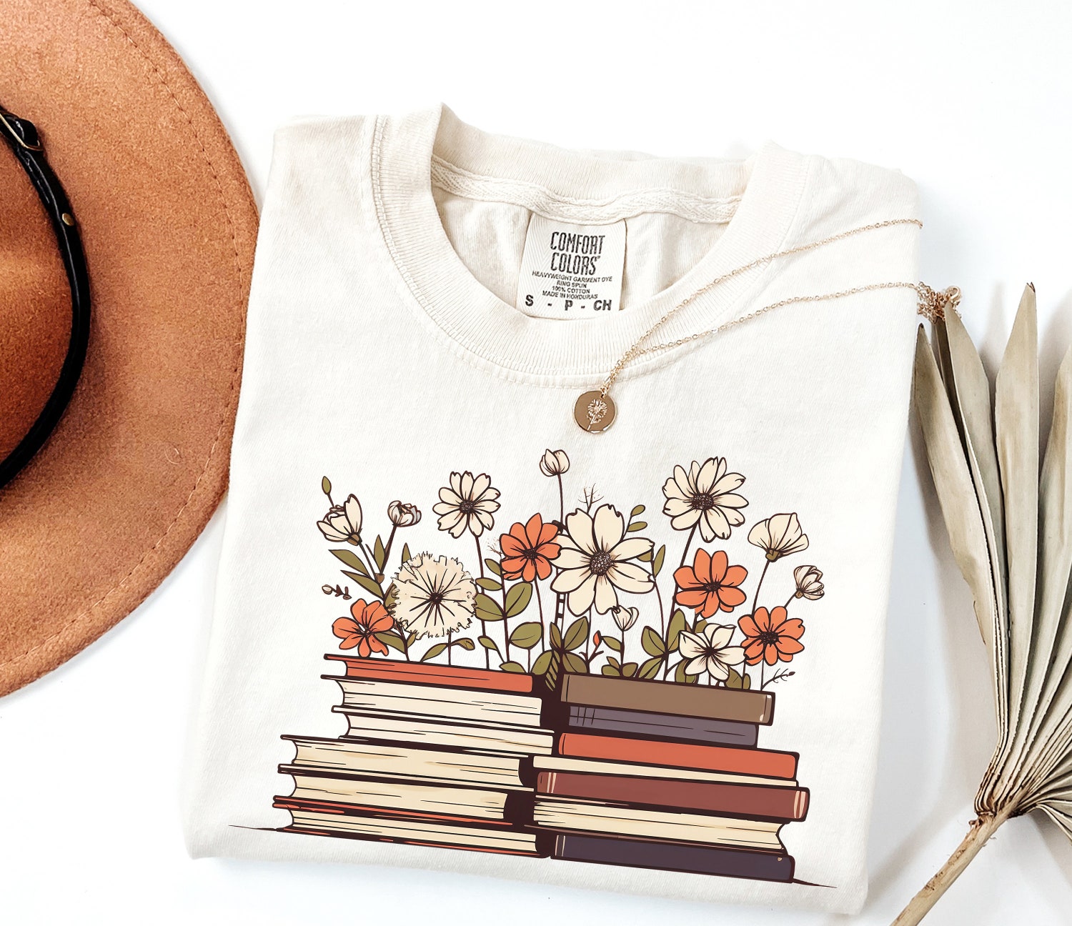 Flowers Book Lover Reading Floral Women Teacher Librarian Literary Shirt image 3