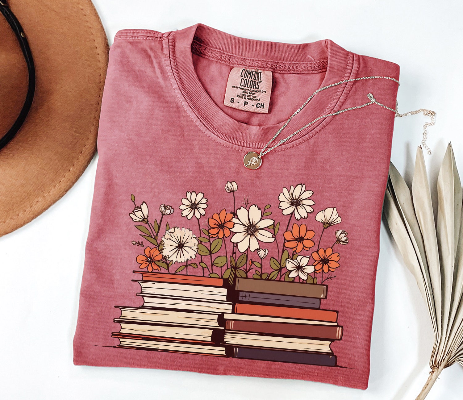 Flowers Book Lover Reading Floral Women Teacher Librarian Literary Shirt image 5