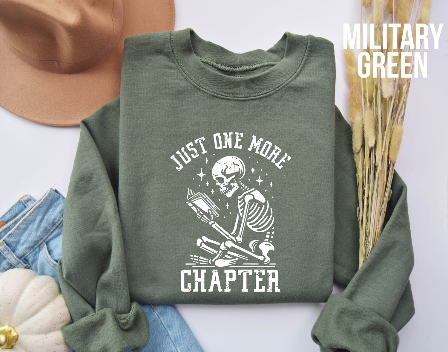 Just One More Chapter Book Lovers Reading Teacher Book Club Sweatshirt image 1