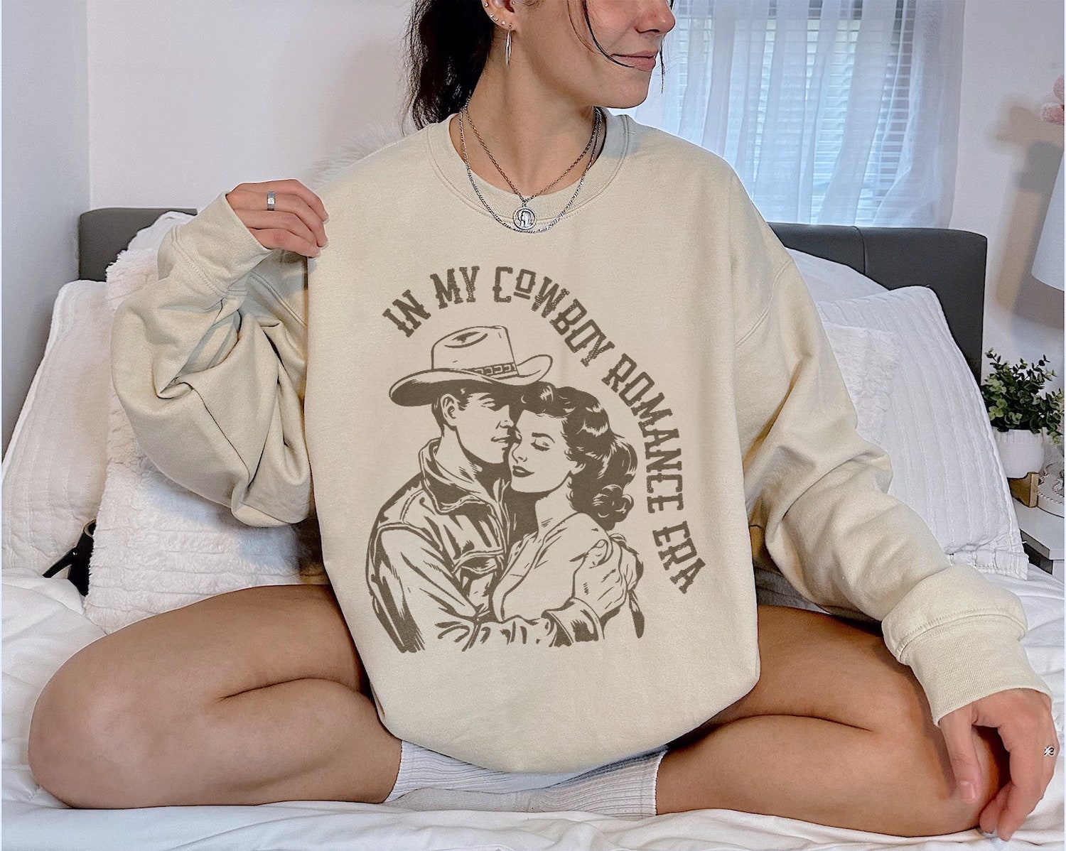 Bookish In My Cowboy Romance Era Country Club Western Lover Smut Reader Spicy Sweatshirt image 3