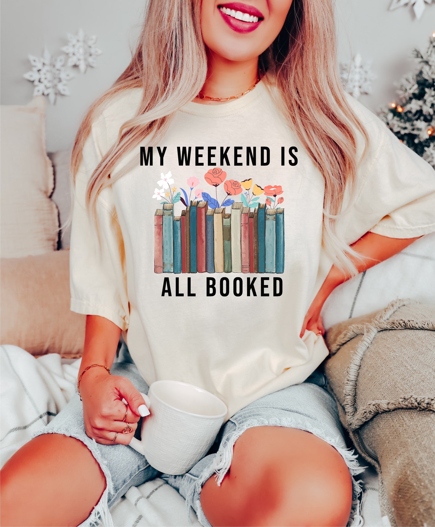 My Weekend Is All Booked Librarian Nerd Literature Introvert Teacher Shirt image 1