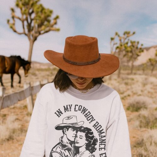 Bookish In My Cowboy Romance Era Country Club Western Lover Smut Reader Spicy Sweatshirt image 0