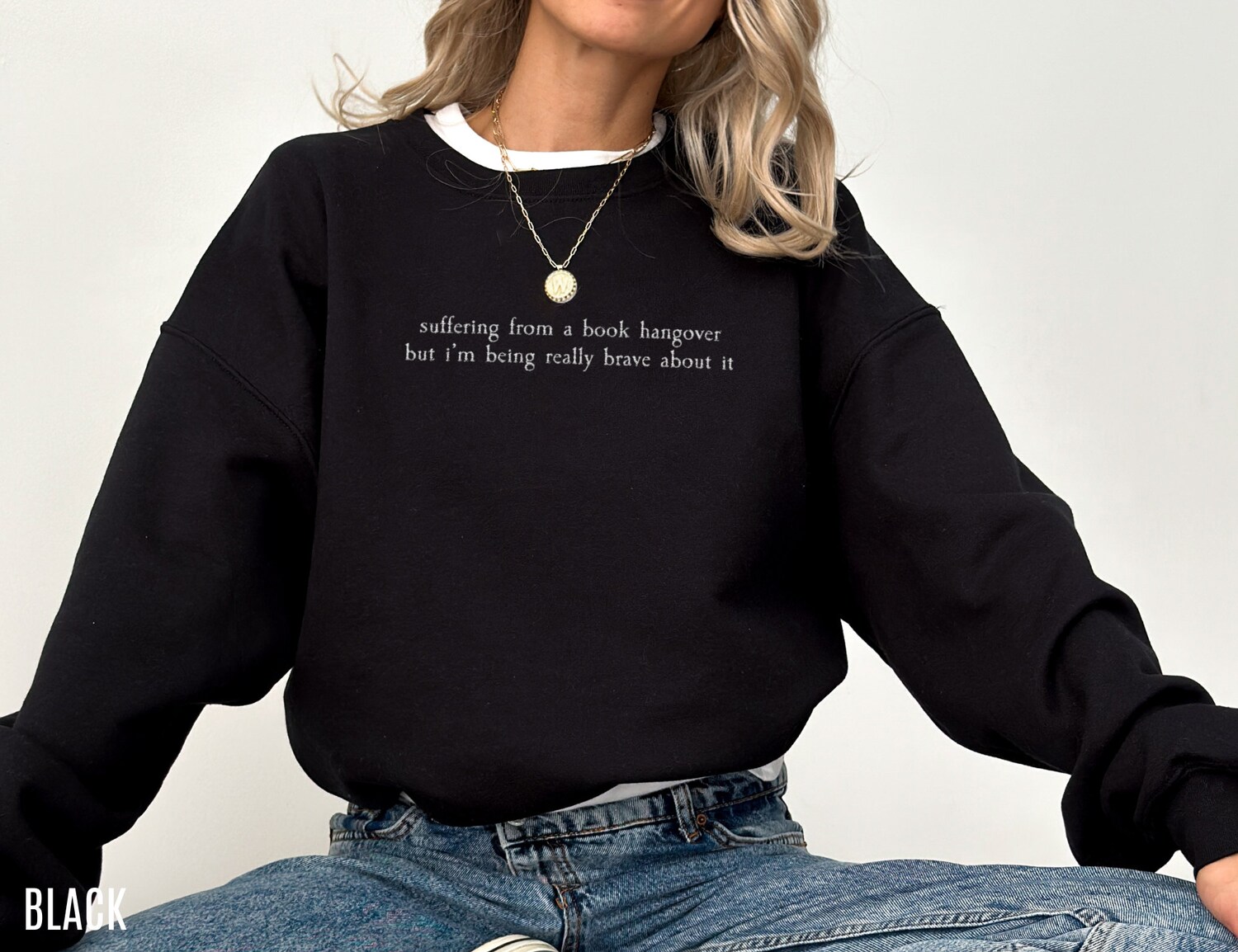 Suffering From A Book Hangover But I'm Being Really Brave Lover Reading Funny Sweatshirt image 2