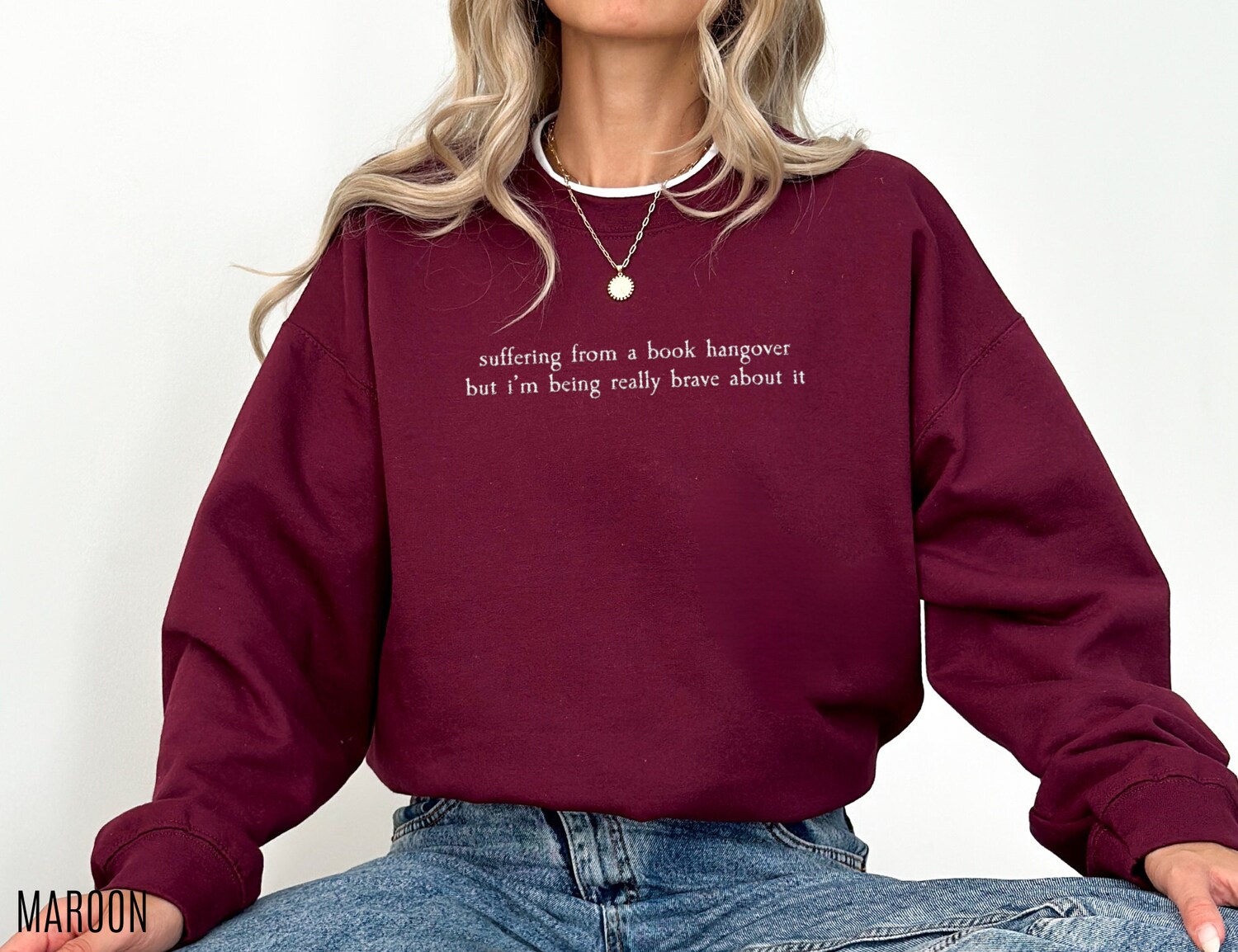 Suffering From A Book Hangover But I'm Being Really Brave Lover Reading Funny Sweatshirt image 1