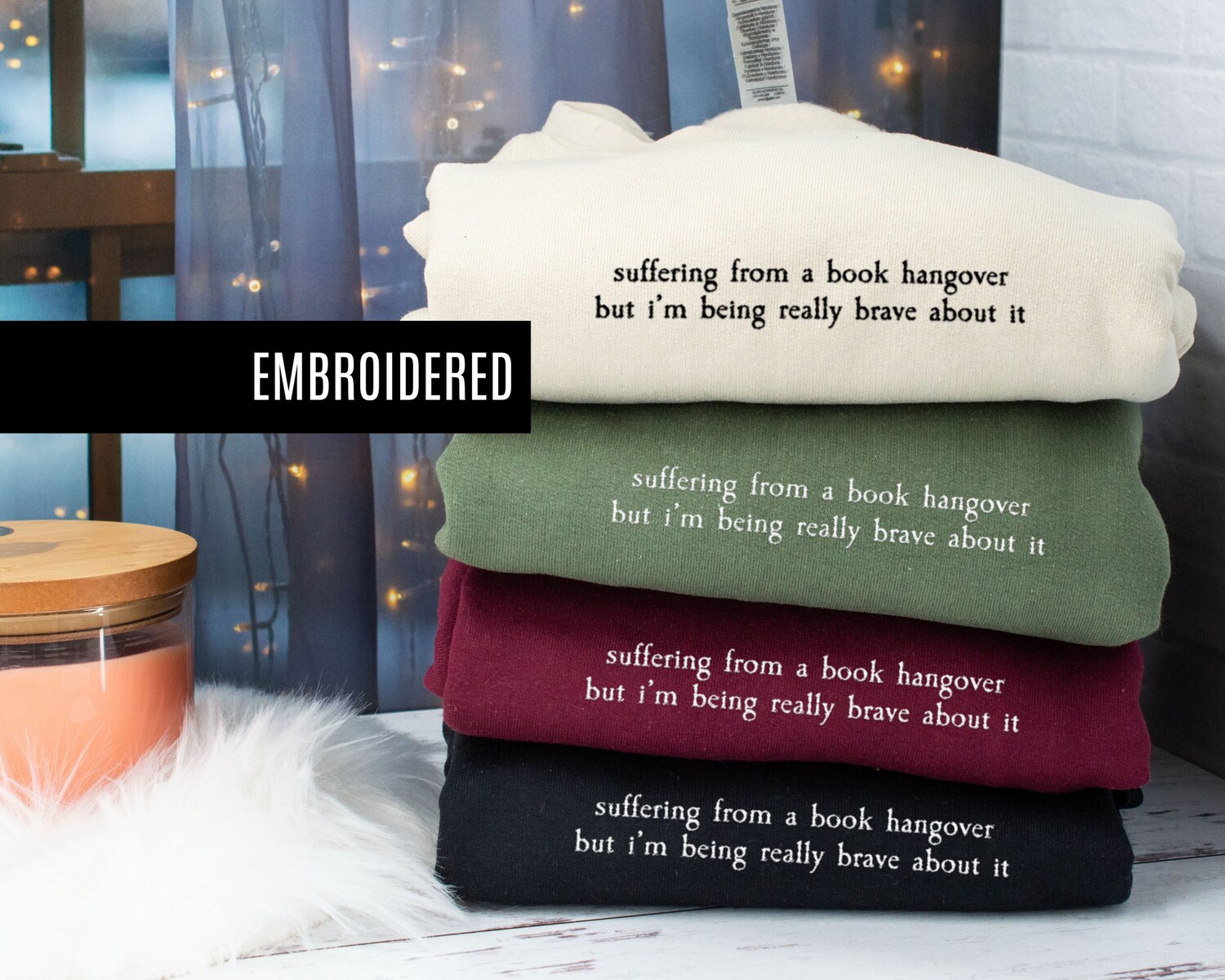 Suffering From A Book Hangover But I'm Being Really Brave Lover Reading Funny Sweatshirt image 3