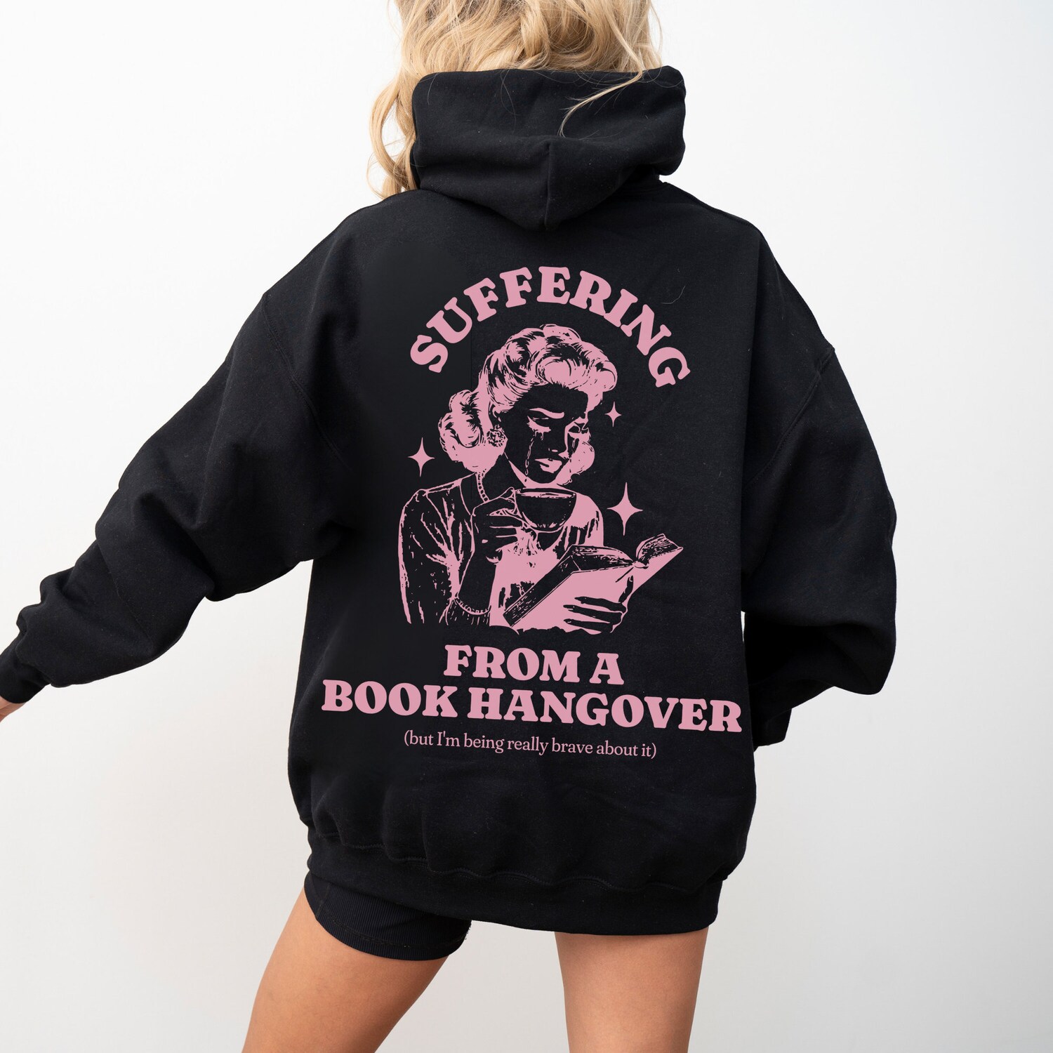 Suffering From A Book Hangover Lover Funny Reader Addict Women's Hoodie image 3