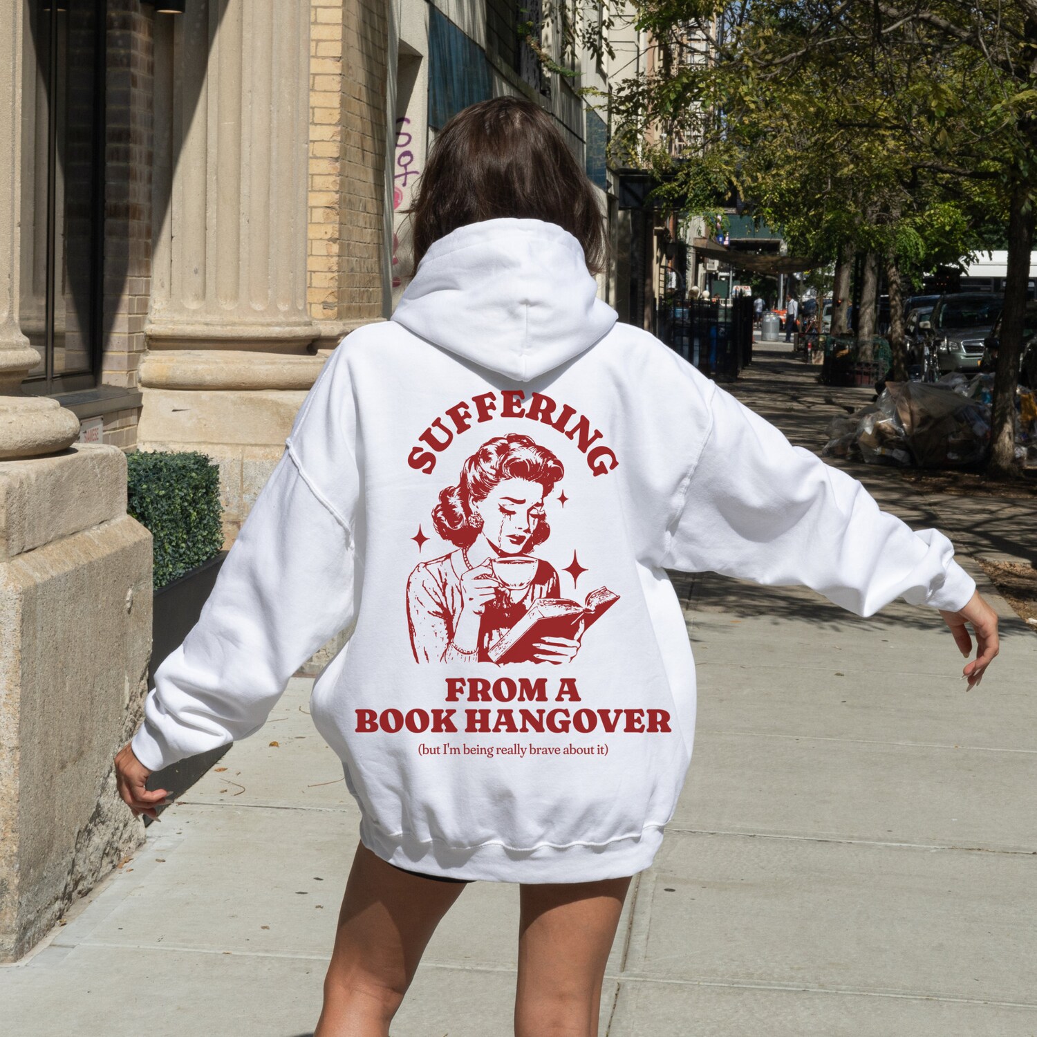 Suffering From A Book Hangover Lover Funny Reader Addict Women's Hoodie image 4