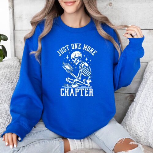 Just One More Chapter Book Lovers Reading Teacher Book Club Sweatshirt image 0