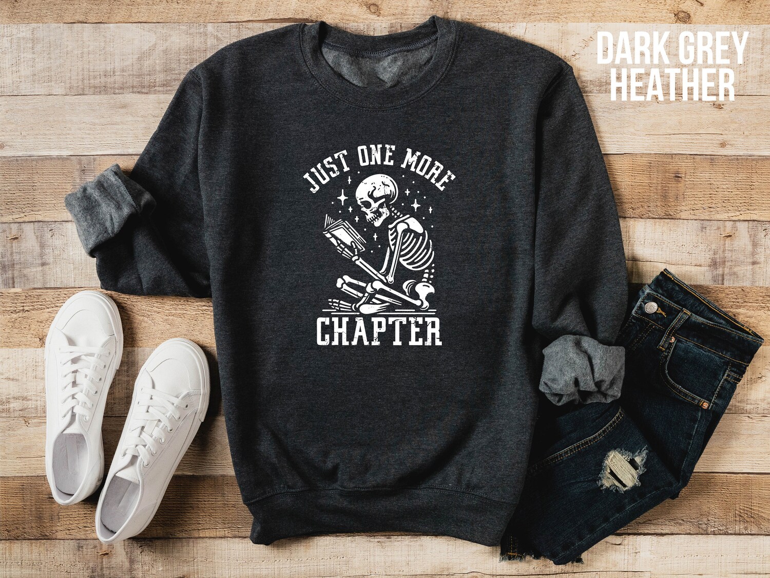 Just One More Chapter Book Lovers Reading Teacher Book Club Sweatshirt image 2