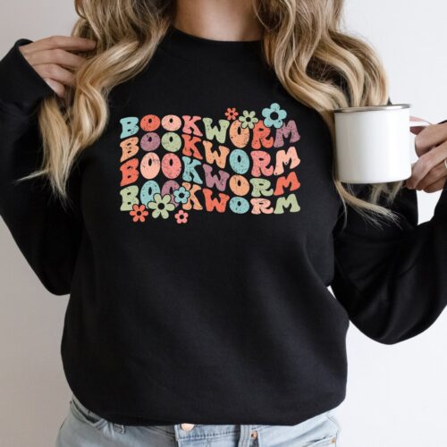 Bookworm Flowers Lover Teachers Librarian Teacher Bookish Back To School Sweatshirt image 0