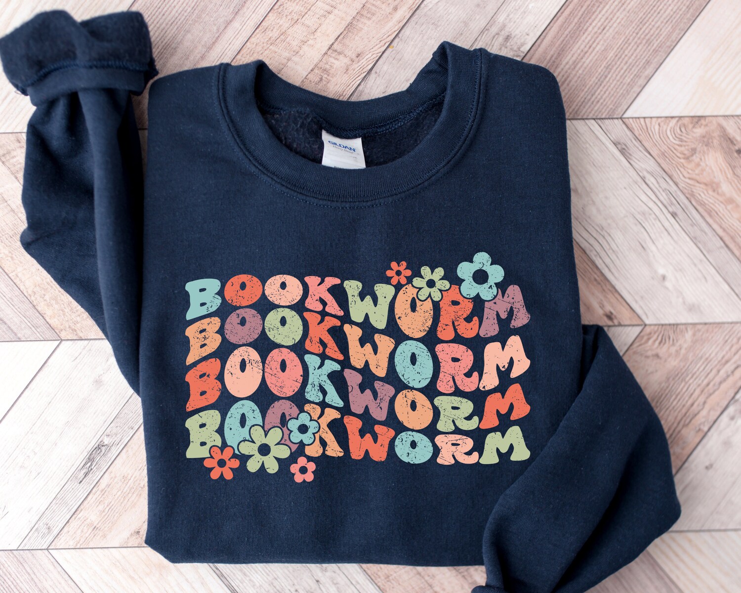 Bookworm Flowers Lover Teachers Librarian Teacher Bookish Back To School Sweatshirt image 2