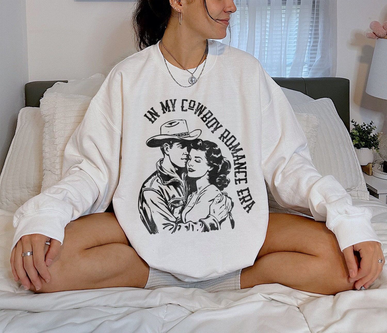 Bookish In My Cowboy Romance Era Country Club Western Lover Smut Reader Spicy Sweatshirt image 2