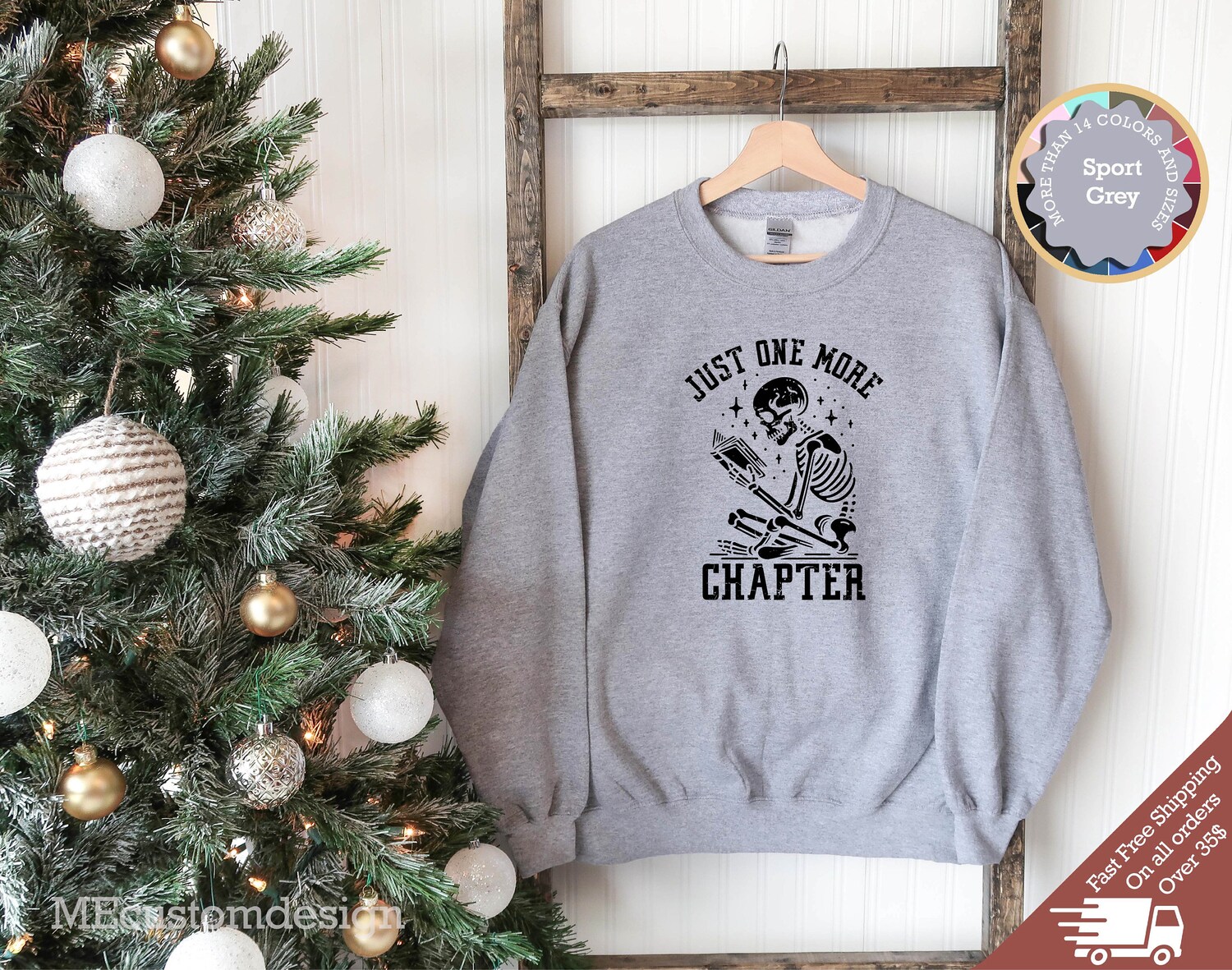 Just One More Chapter Book Lovers Reading Teacher Book Club Sweatshirt image 3