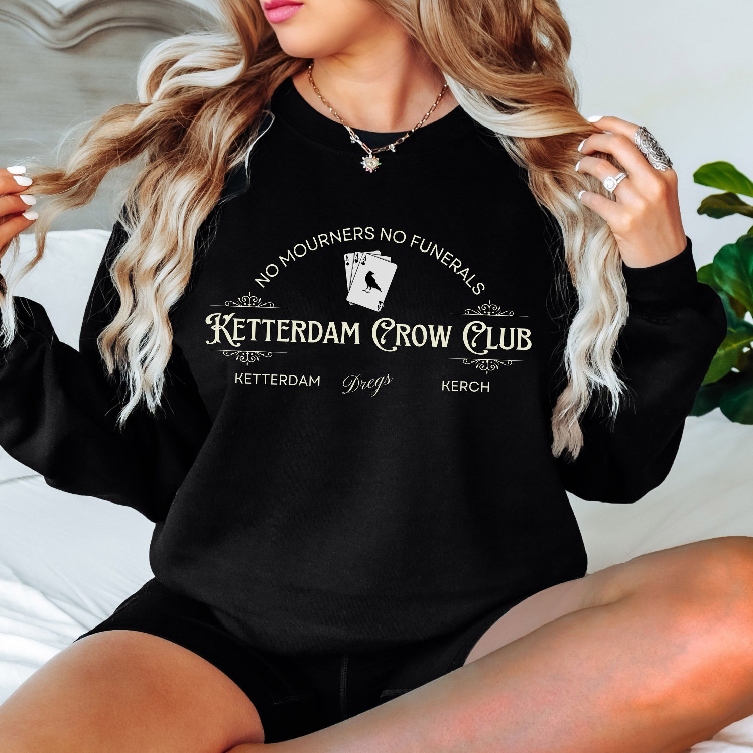 Vintage Ketterdam Crow Club Reading Book Teacher Literary Fandom Sweatshirt image 7